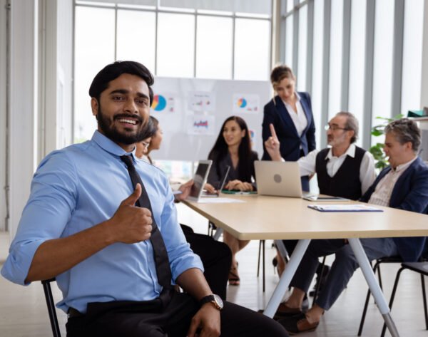 Group of multiethnic businessmen Get together for a brainstorming meeting to move the business forward.